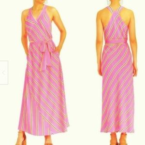 RACHEL Roy Jacey Racerback Maxi Dress Hot Neon Pink